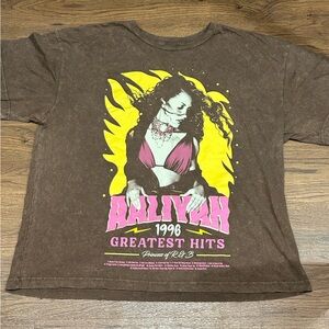 Brown Aaliyah vintage Large T-shirt.